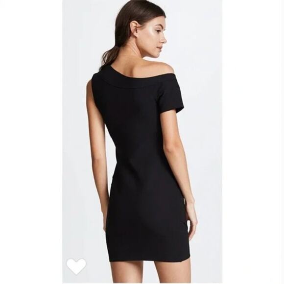 Cinq a Sept Coralisa Black Asymmetric Mini Dress - Picture 3 of 11